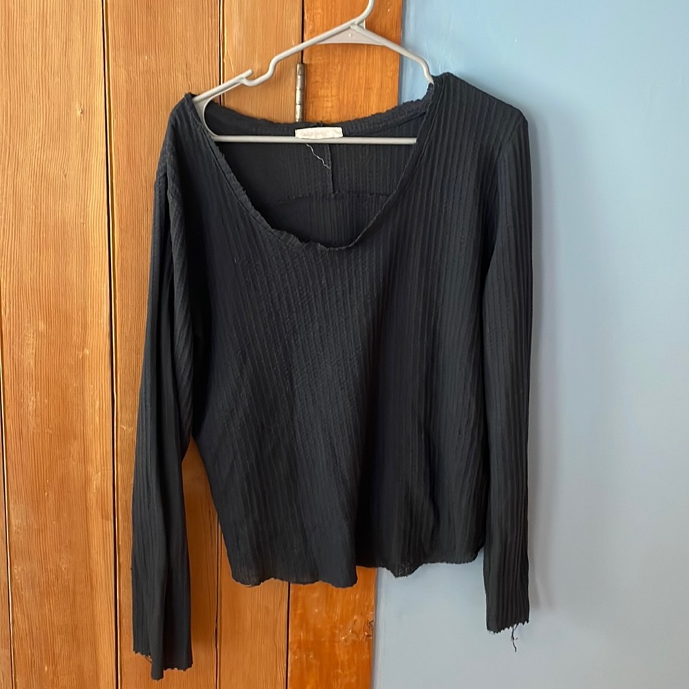 Blue knitted shirt, size L